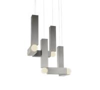 Lee Broom Vesper Duo Pendant With Rosette Brushed Silver