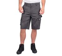 Lee Cooper Classic Multi Pocket Cargo Heavy Duty Easy Care Workwear Shorts, Grey, 32W