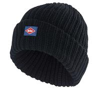 Lee Cooper LCHAT624 Men’s Chunky Knit Fleece Lined Beanie, Black, S/M