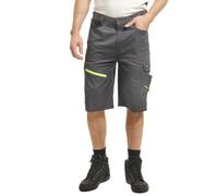 (Grey/Black, 38W) Lee Cooper Workwear Mens Reflective Trim Multi Pocket Stretch Work Cargo Shorts