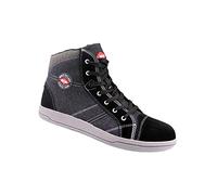 Lee Cooper LCSHOE101 Workwear Mens Work Safety Retro Contrast Stitching High Top Protective Metal Steel Toecap Safety Midsole Safety Boot Trainer S1P/SRA, Black/Grey, 7 UK/41 EU