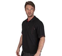 Lee Cooper LCTS011 Men's Classic Workwear Pique Collared Cotton Polo Shirt, Black, 3XL