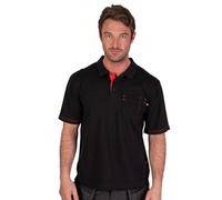 Lee Cooper LCTS011 Men's Classic Workwear Pique Collared Cotton Polo Shirt, Black, M