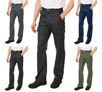 Lee Cooper Men's Classic Multi Pocket Cargo Work Trouser Easy care Safety Pant, Black, 34W / 31L