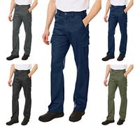 Lee Cooper Men's Heavy Duty Easy Care Multi Pocket Work Safety Classic Cargo Tr