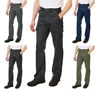 Lee Cooper Men's Heavy Duty Easy Care Multi Pocket Work Safety Classic Cargo Tr