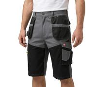 Lee Cooper Men's Hi Vis Work Shorts Reflective Cargo Shorts Detail Multi & Holster Pocket Durable and Lightweight Stretchable Fabric Workwear Capri Long Short for Men Casual Wear (Grey/Black, 42W)