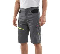 Lee Cooper Men's Hi Vis Work Shorts Reflective Stretchable High Visibility Cargo Detail Multi & Holster Pocket Durable Lightweight Workwear Short Pant for Men Casual Wear (Grey/Black, 40W)