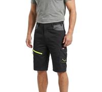 Lee Cooper Men's Hi Vis Work Shorts Reflective Stretchable High Visibility Cargo Detail Multi & Holster Pocket Durable Lightweight Workwear Short Pant for Men Casual Wear (Black/Grey, 30W)