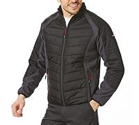 Lee Cooper Mens Showerproof Windproof Padded Contrasting Workwear Jacket, Black/Grey, X-Large
