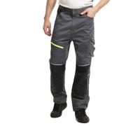 Lee Cooper LCPNT246 Men's Hi-Vis Detail Stretch Holster Cargo Work Trouser Utility Pants, Grey/Black, 30W / 31L