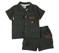 Lee Cooper Unisex Kid's Clothing Set for Childrens Boy and Girl Baby, T Shirt + Shorts, Feeder, Green, 12 mese (Pack of 2)
