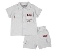 Lee Cooper Unisex Kid's Clothing Set for Childrens Boy and Girl Baby, T Shirt + Shorts, Feeder, Grey, 12 mese (Pack of 2)