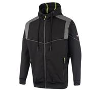 Lee Cooper Workwear LCJKT458 Mens Reflective Panelling Bonded Fleeced Softshell Work Hooded Jacket, Black, Large