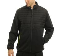Lee Cooper Workwear LCJKT460 Mens Padded Fleece Full Zip Work Jacket, Black/Black, S