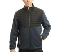 Lee Cooper Workwear LCJKT460 Mens Padded Fleece Full Zip Work Jacket, Black/Blue Marl, XL