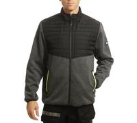 Lee Cooper Workwear LCJKT460 Mens Padded Fleece Full Zip Work Jacket, Black/Grey Marl, L