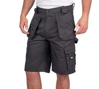 Lee Cooper Workwear LCSHO810 Mens Durable Woven Flexible Comfortable Work Safety Cargo Shorts, Grey, 42W