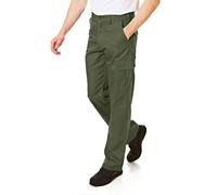 Lee Cooper Men's Cargo Trousers with Multi Pocket Easy Care Safety Workwear Pants Durable Heavy-Duty Work Trouser Regular Fit Button & Zip Closure Pant for Men Casual Wear (Khaki, 32W / 29L)