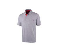 Lee Cooper LCTS011 Men's Classic Workwear Pique Collared Cotton Polo Shirt, Grey Marl, M