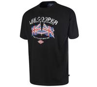 Lee Cooper Workwear LCTS012 Mens Union Jack Print Work Crew Neck T-Shirt, Black, M