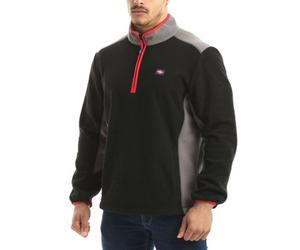 Lee Cooper Workwear Mens Half Zip Thermal Fleece Top, Black/grey, L