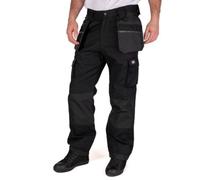 Lee Cooper Mens Premium Multi & Holster Pocket Kneepad Work Safety Pants Cargo Trousers, Black/Black, 34W/31L