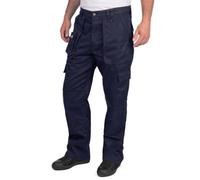 Lee Cooper Workwear Mens Multi Pocket Cargo Work Trousers, Navy, 38W (31" Reg Leg)