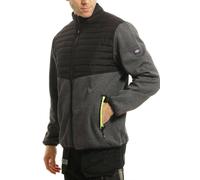 Lee Cooper Workwear LCJKT460 Mens Padded Fleece Full Zip Work Jacket, Black/Grey Marl, XL