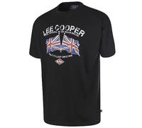 Lee Cooper Workwear Mens Printed Tee Crew Neck Short Sleeve Work T-Shirt, Black, 3XL