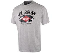 Lee Cooper Workwear Mens Printed Tee Crew Neck Short Sleeve Work T-Shirt, Grey Marl, XL