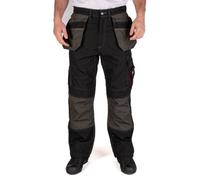 Lee Cooper Workwear LCPNT224 Mens Contrast Multi & Holster Pocket Kneepad Work Safety Cargo Pants Trousers, Black, 42W / 31L