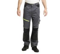 Lee Cooper Workwear Mens Reflective Trim Knee Pad Pocket Holster Cargo Trouser, Grey/black, 32W (31" Reg Leg)