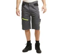 Lee Cooper LCSHO811 Men's Workwear Reflective Hi-Vis Detail Multi Pocket Work Cargo Shorts, Grey/Black, 30W