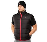 (Black, M) Lee Cooper Workwear Contrast Quilted Gilet Windproof Showerproof Bodywarmer Vest