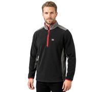 Lee Cooper Workwear Mens Half Zip Thermal Fleece Top, Black/grey, 2Xl