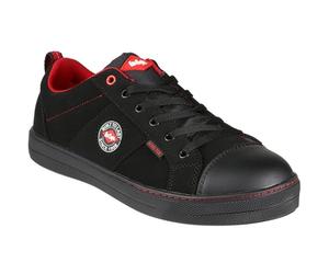 Lee Cooper Workwear Unisex Safety Shoes Baseball Style Lightweight Breathable SB SRA Steel Toe Cap 200 Joule Protection Non Slip Work Boots Industrial Trainers (Black, 10 UK)