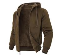 Lee Hanton Men Fleece Jacket Lightweight Full Zip Jackets Zip Up Hoodie Sherpa Lined Sweatshirt Coat with Pockets, Military-05, L