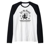 Lee Ho Fook's Howling Werewolf Black Print Raglan Baseball Tee
