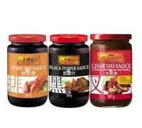 Lee Kum Kee BBQ & Marinade Sauce - Chinese Spare Rib Sauce, Black Pepper Sauce & Char Siu Sauce (Pack of 3)