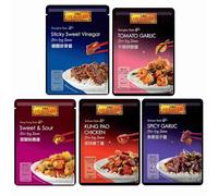Lee Kum Kee Convenient Sachet Mix Stir Fry Sauces - Sauces Tasting Kit - 5 Assorted Flavour
