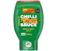 Lee Kum Kee Makrut Lime Leaf Flavoured Chilli Sauce, 240 g Squeezy Bottle | Sweet and zesty chilli sauce for grilled chicken, seafood, rice, noodles and Thai-style cooking. Vegan with no MSG added.