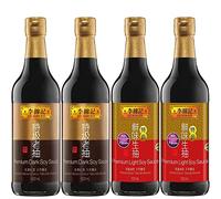 Lee Kum Kee Premium Light Soy 500mL x2 & Dark Soy 500mL x2 [4 Bottles Bundle], by WaNaHong