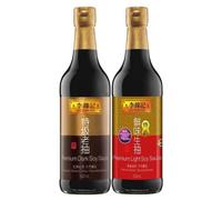 Lee Kum Kee Premium Light Soy Sauce 500mL x1 & Dark Soy Sauce 500mL x1 [2 Bottles Bundle], by WaNaHong