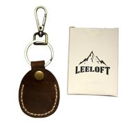 Lee Loft 100% Genuine Leather AirTag Keyring Holder - Premium Handmade Apple Air Tag Case with Snap Button - Scratch-Resistant, Secure Air Tag Holder