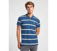 Lee male Pure Cotton Piqué Striped Polo Shirt - Blue, Blue,Green