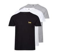 Lee Men’s 3 Pack Crew Neck Larkin T-Shirt - White, Black & Grey - 100% Cotton