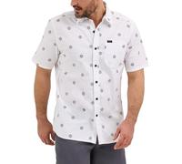 Lee Men's All Purpose Classic Fit Short Sleeve Shirt, White Geometric, 42/44