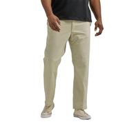Lee Men's Big & Tall Extreme Motion Flat Front Regular Straight Pant, Stone, 44W x 29L
