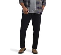 Lee Men's Big & Tall Extreme Motion Flat Front Relaxed Taper Pant, Black, 44W x 29L